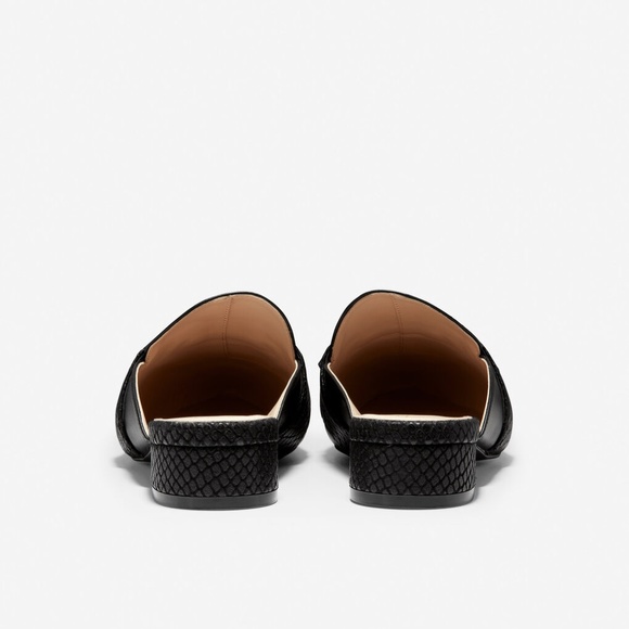 Cole Haan Emily Black Leather Mules Flats Sandals - Picture 4 of 12